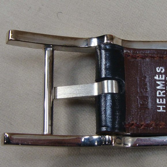 AUTH HERMES INDIANA THIN H LEATHER BELT & BUCKLE - Picture 7 of 10